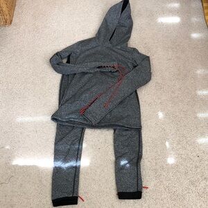 Reflex Heathered Gray Hoodie & Joggers with Red Drawcords